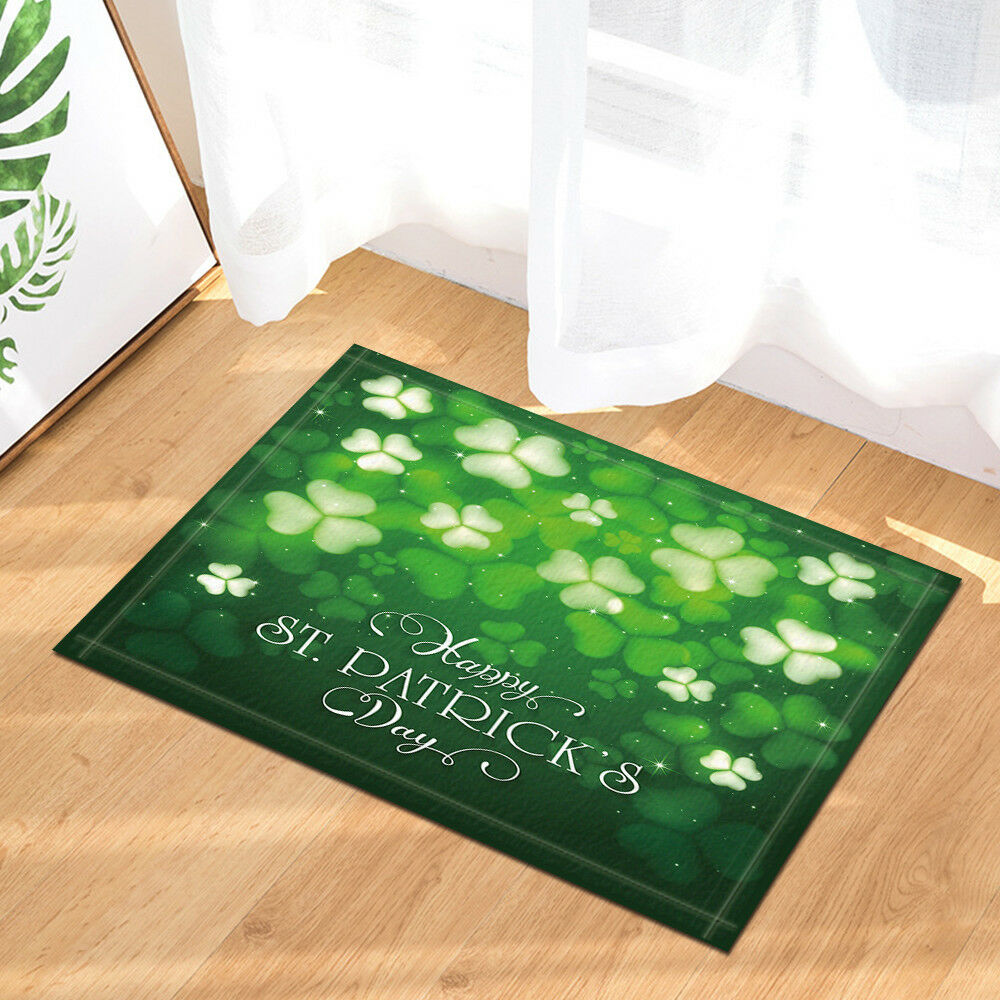 Non-slip Bath Mat St. Patrick's Day Clover Bathroom Bedroom Rug door Mat
