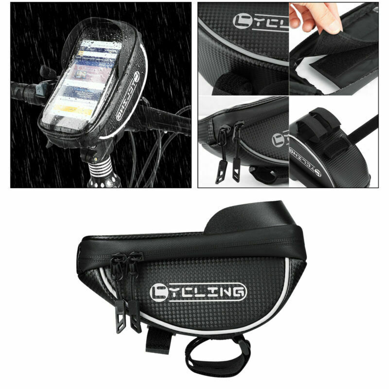 Waterproof Bicycle Phone Frame Bag Cycling Double Pouch Bike Accessories