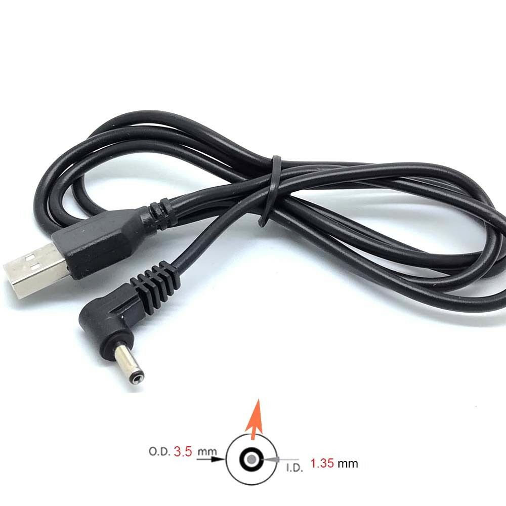 90 Angle PC USB Male to 5V DC 3.5mm x 1.35mm Barrel Connector Power Cable-tt