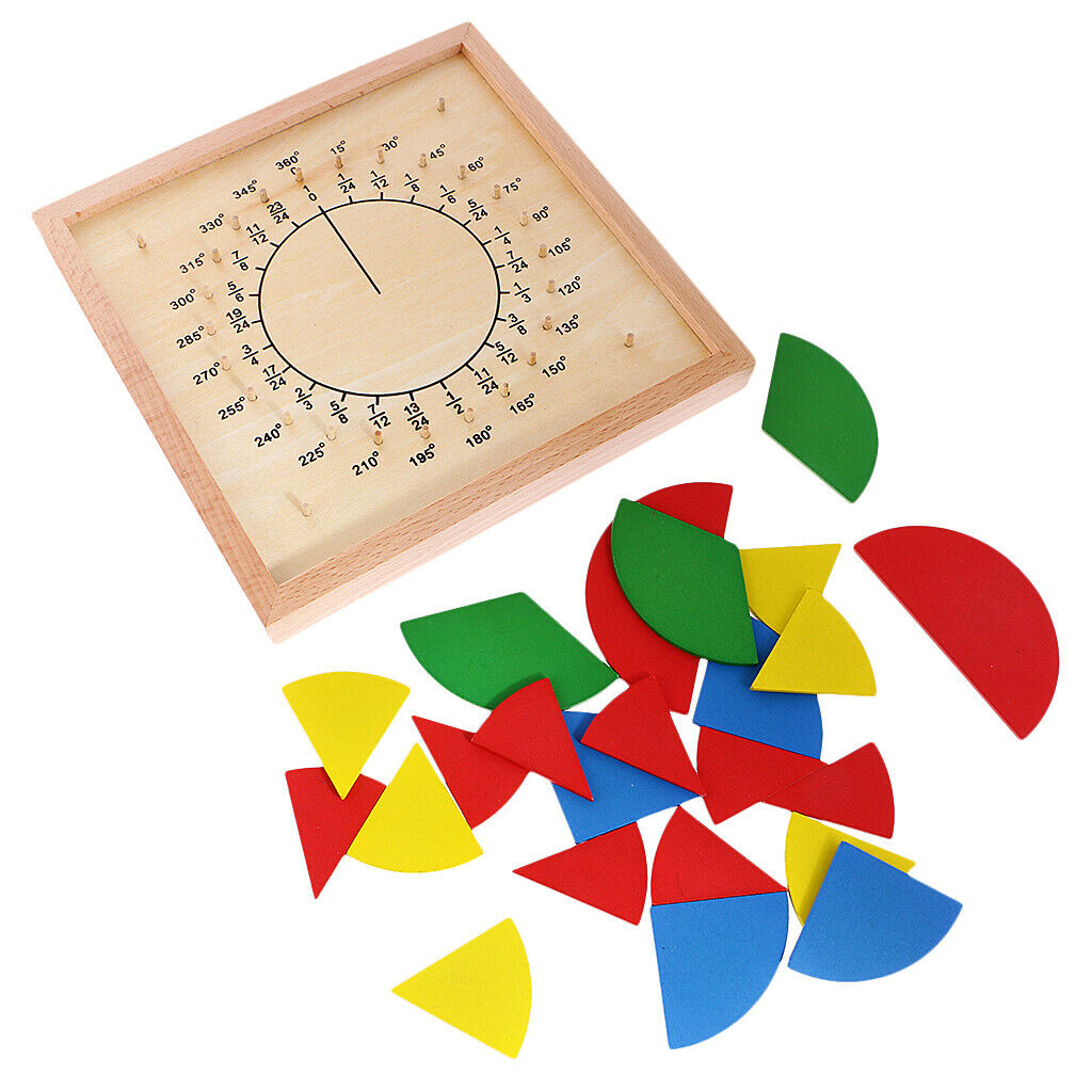 Montessori Math Faction Angle Board With Protractor Accessories Kids