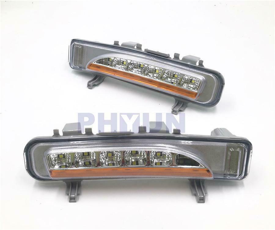 White LED DRL & Yellow LED Turn Signals Running Lights For 2011-2014 Ford Edge