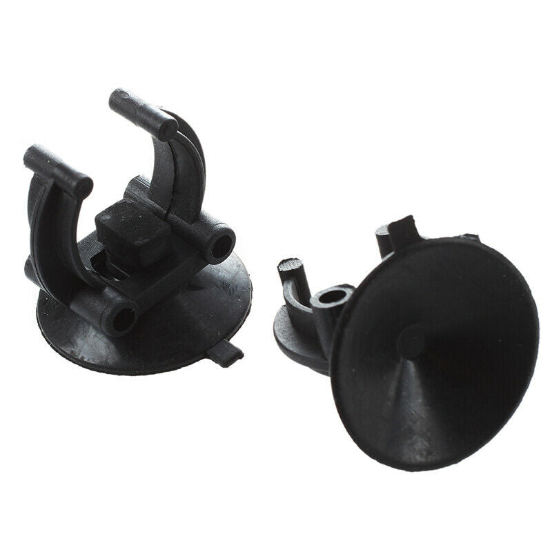 Plastic Aquarium Heater Clips Holder 33mm Dia Sucker 2 Pcs Black V9D9