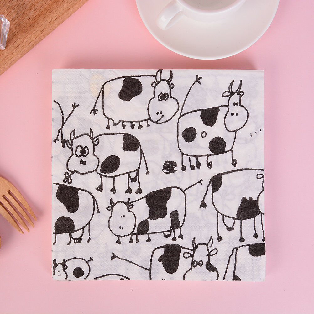 20x lovely cow soft decoupage napkin paper tissue for Christmas wedding d.l8