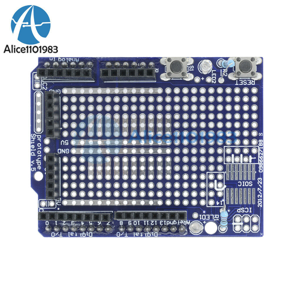 Atmega328P UNO R3 Arduino Prototype Shield ProtoShield + Mini Breadboard