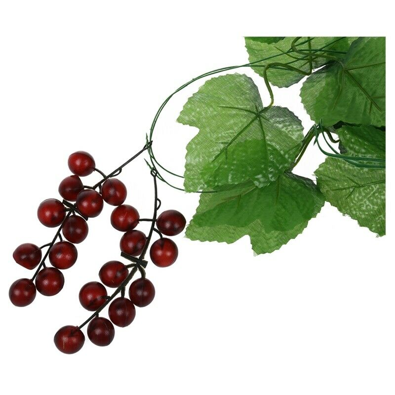 2x Artificial Grape Vine Garland Fruit for Home Garden Decoration D9F9F9