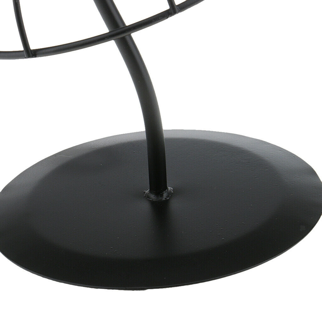 Iron Hat Cap Storage Display Holder Hair Wigs Rack Shelf Stand Tool Black S