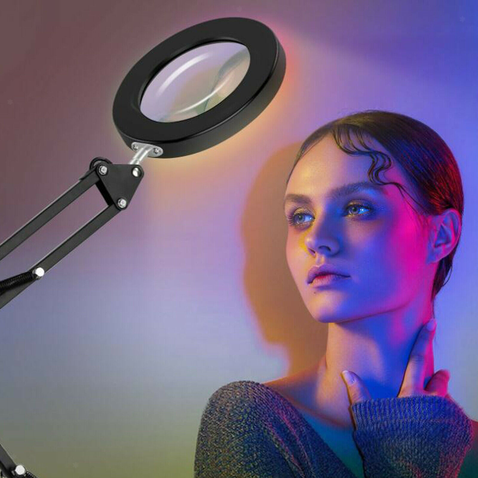 Magnifying Desk Lamp Clamp Adjustable Colors Desk Lamp Magnifying for Hobby