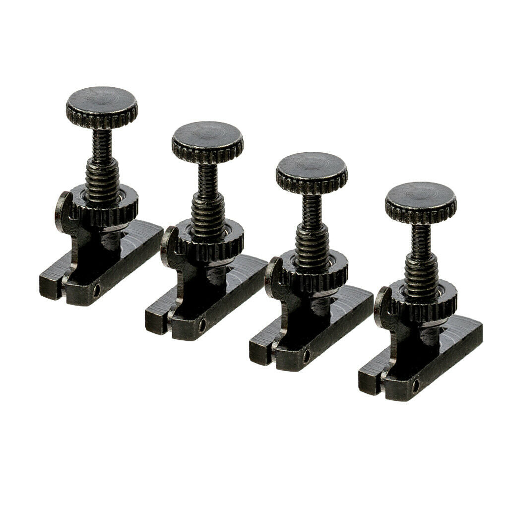 4pcs Black Violin Adjuster Fine Tuner Anti Rust for 4/4 3/4 Violins Replacement
