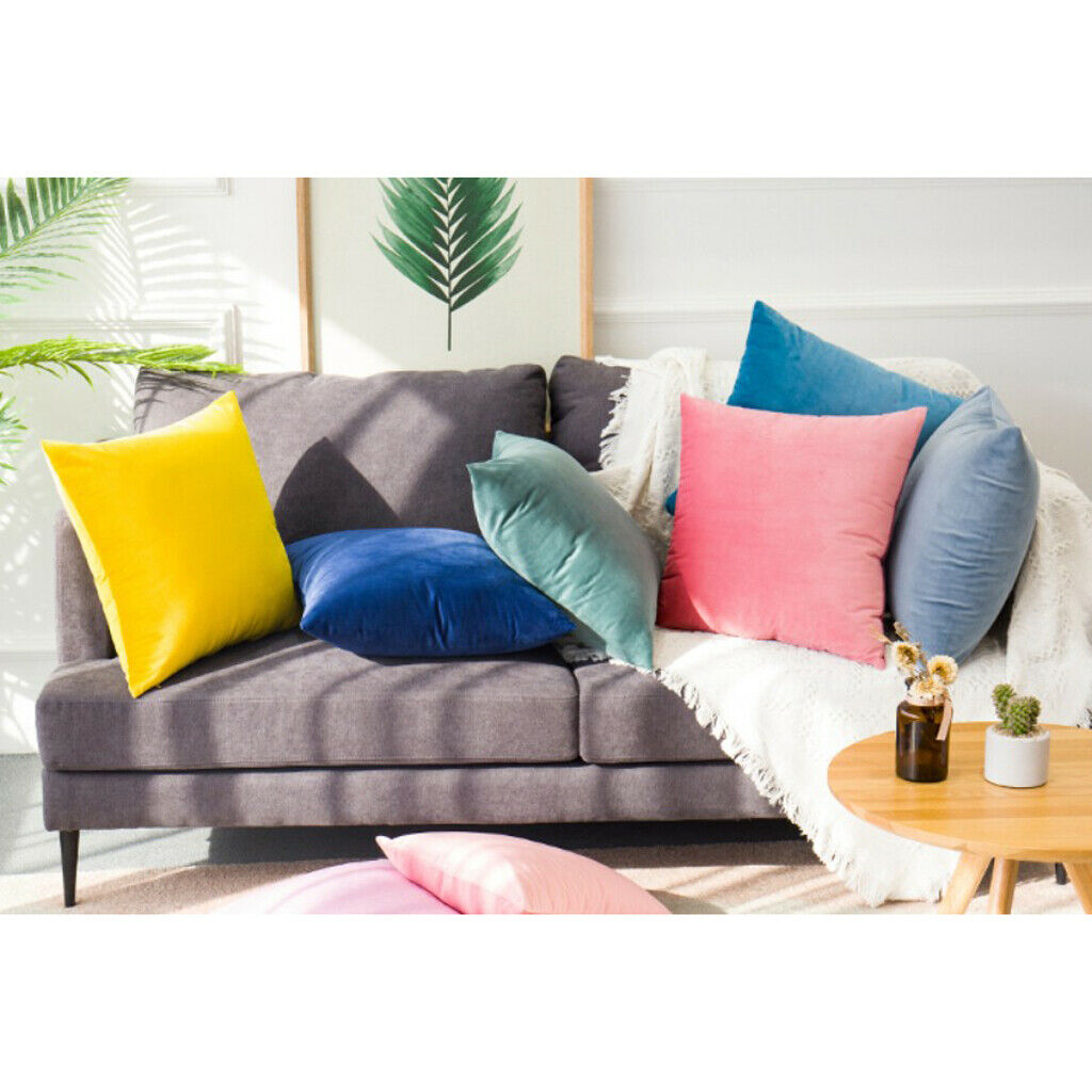 2Pack Velvet Sofa Throw Pillow Case Cover Soft Decorative Pillowcase Black
