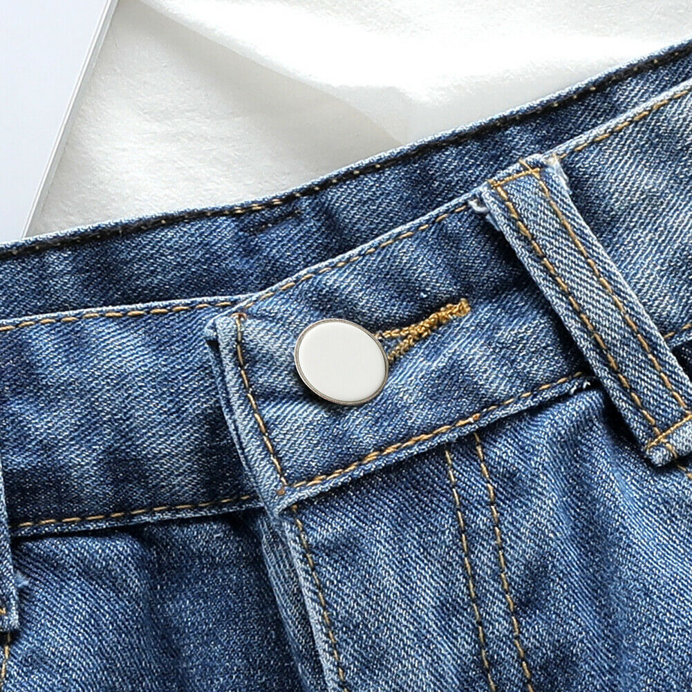 12pcs Button for Jeans,Metal Steel 17mm No-Sew Jean Buttons Replacement Kit @