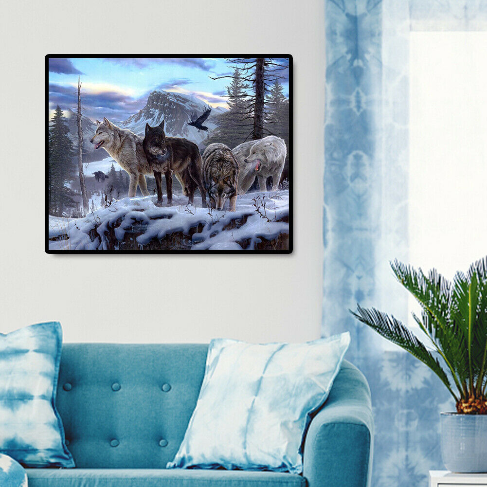 DIY Diamond Painting Wolves Full Square Rhinestone Picture Home Wall Decor