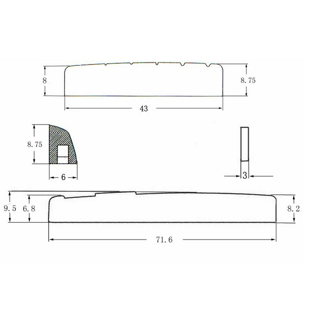 Plastic Guitar Bridge Pins Saddle Nut for Left Handed Acoustic Guitar Parts