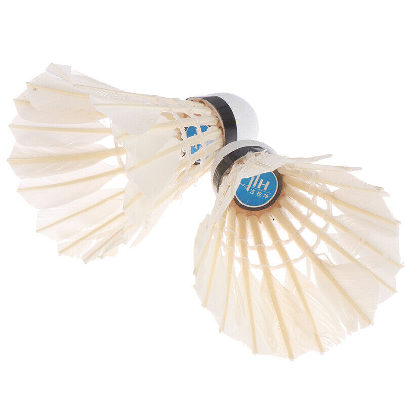 12 Pcs White Goose Feather Badminton Sport Shuttlecocks Durable Training_DD