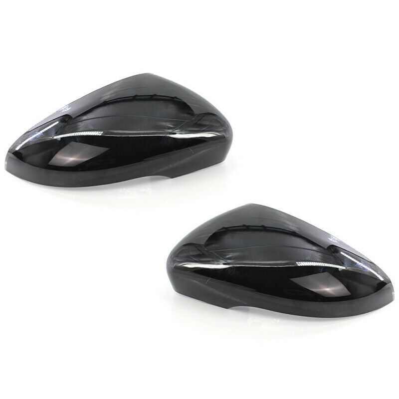 Pair Side Gloss Black Rear View Mirror Cover Trim For VW GOLF MK6 2009-13