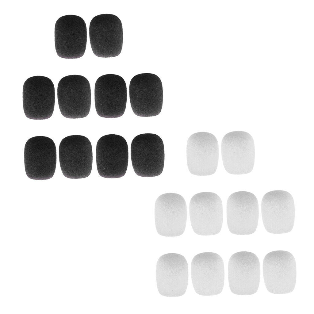 Durable 20pcs Black White Sponge Microphone MIC Covers Protector 28x22x8mm