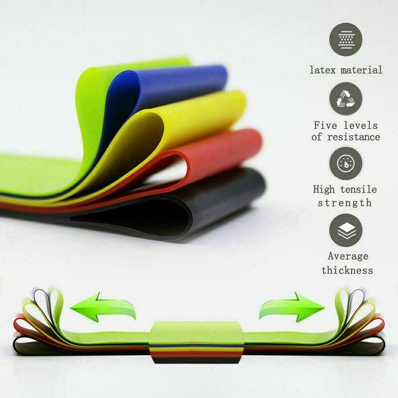 Resistance Bands Loop Yoga Pull Up Exercise Fitness Strength Training Set o Kt