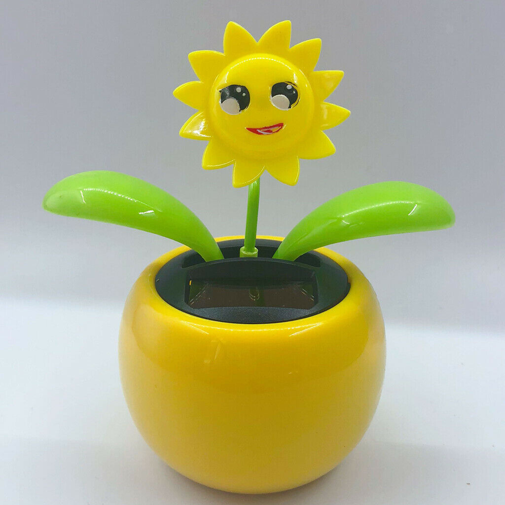 2pcs Solar Powered Dancing Toys in Colorful Pots,No Battery Shaking Bobbleheads