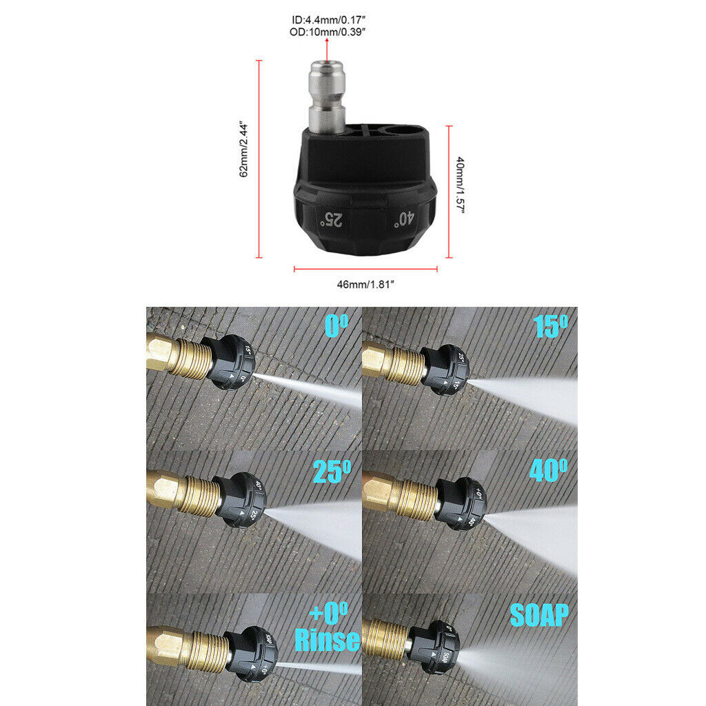 1 Pack Replacement 1/4" quick connector 4 in 1 multi spray head 276bar