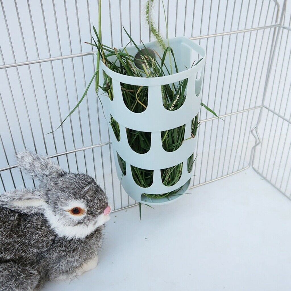 Plastic Rabbit Cage Nest Feeder Hay Treat Fruit Rack Dispenser Random Color