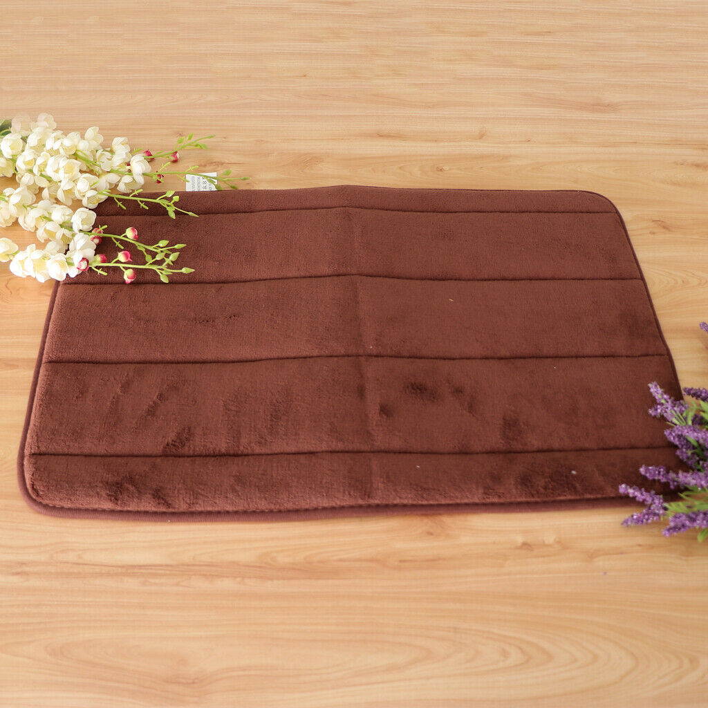 Memory Foam Bath Mat Non Slip Absorbent Bath Rug Carpet Dark coffee 40X60cm