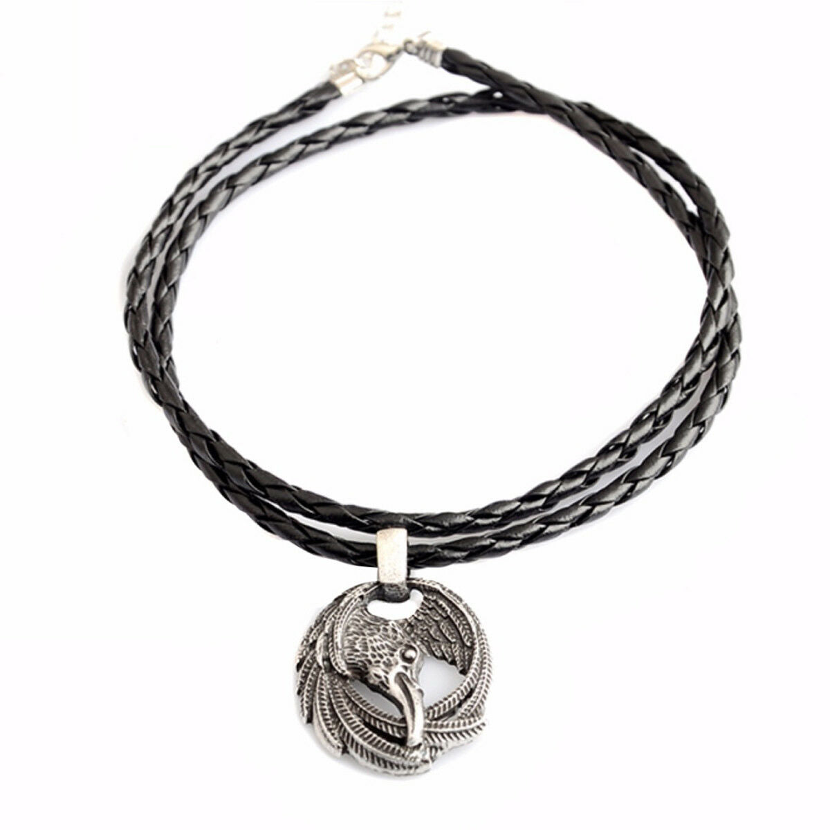 Norse Retro Vikings Odin's Ravens Symbol Pendant Necklace Jewelry Huginn Muninn