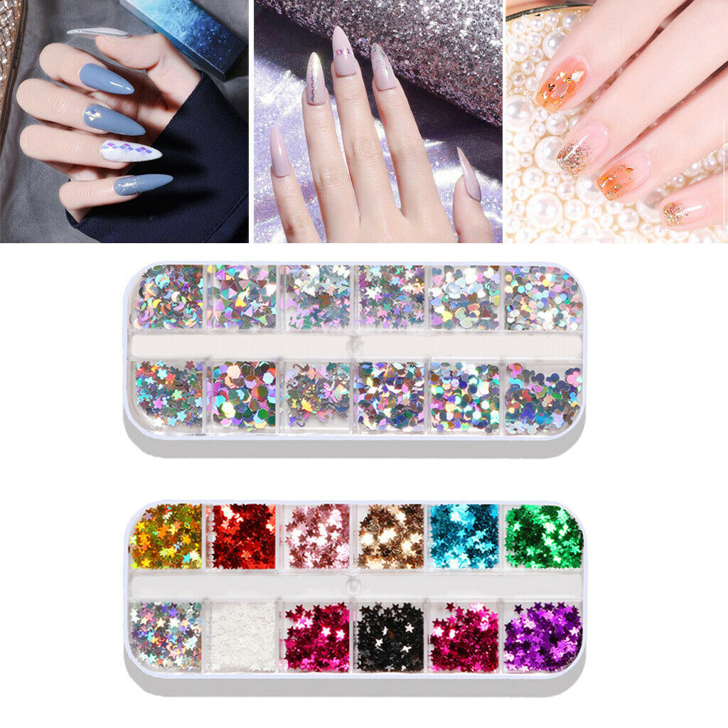 Nail Geometry Paillette Tinsel Fragments Make up Eyes Glitter Decals Design