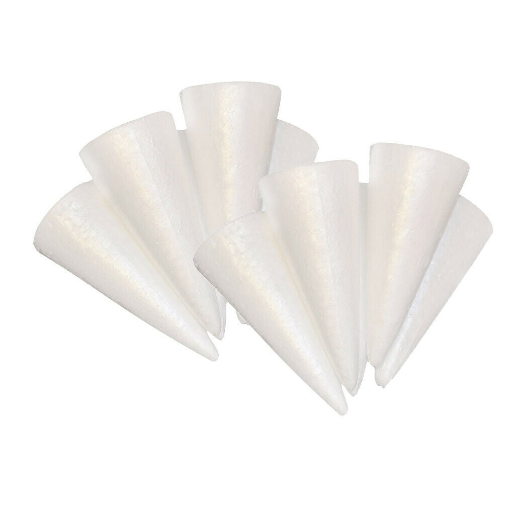 Craft Foam Cone 30 Pack Polystyrene Foam Cone Smooth Craft for Sculpture,