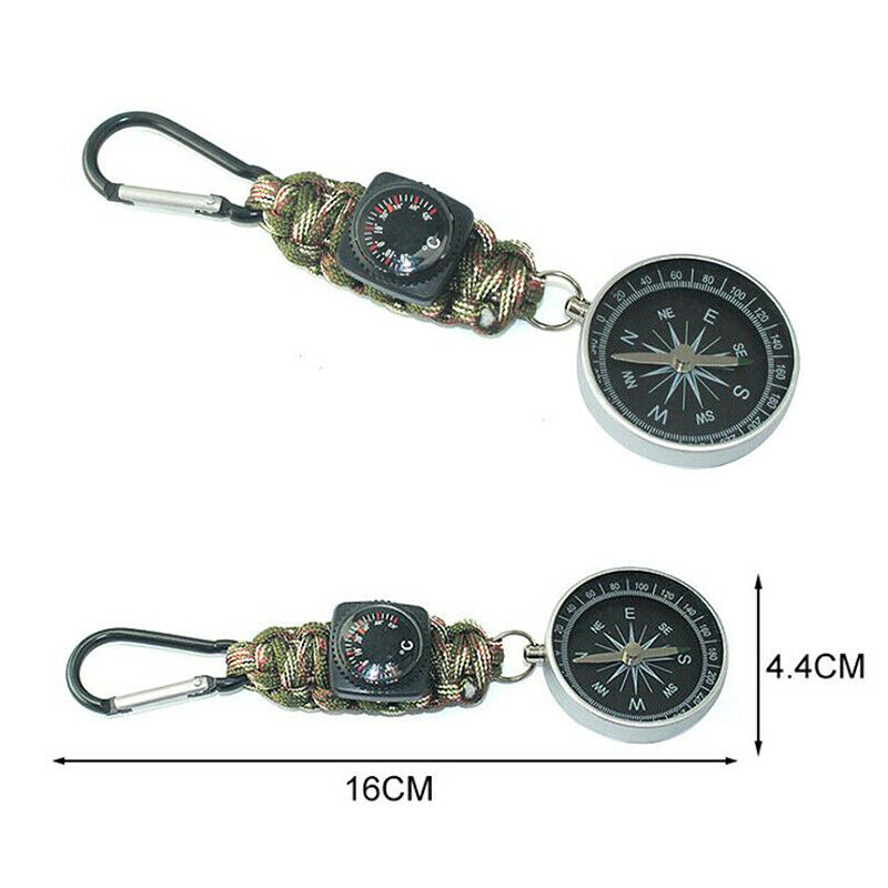 Portable Emergency Compass Thermometer Key Chain Outdoor Camping Survival.l8
