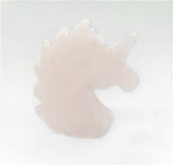 46g 60x40x15mm Natural Rose Quartz Carved Unicorn Decoration Statue Decor HH7541