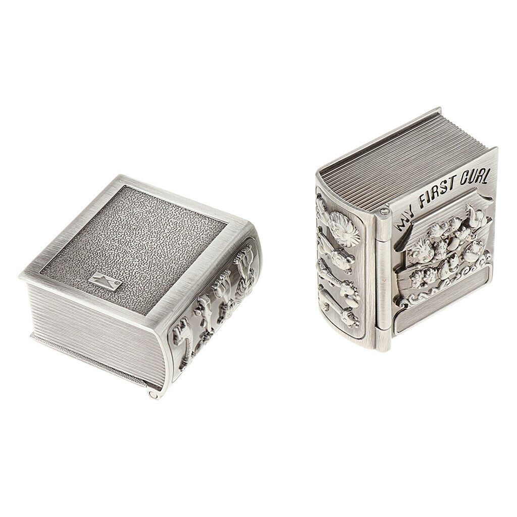 Baby First Curl and First Tooth Keepsake Box for Kids Metallic Engraved