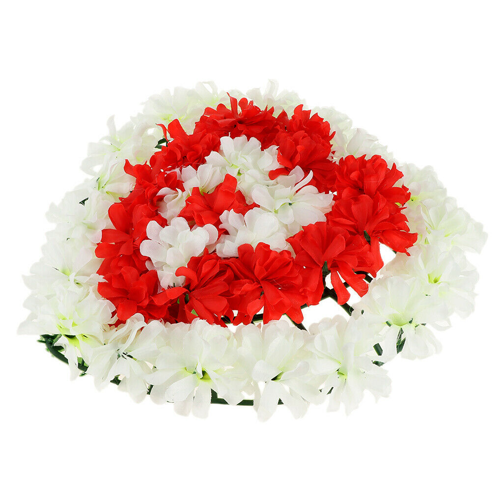 Artificial Heart Wreath Silk Chrysanthemum Funeral Cemetery Arrangements 2