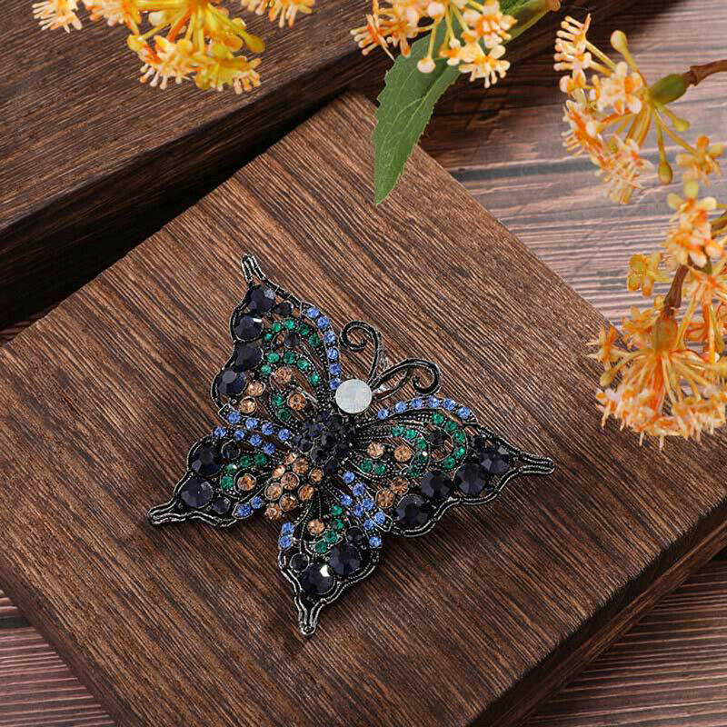 Rhinestones Butterfly Brooch Pins Fashion Costume Jewelry for Women or Gi.l8