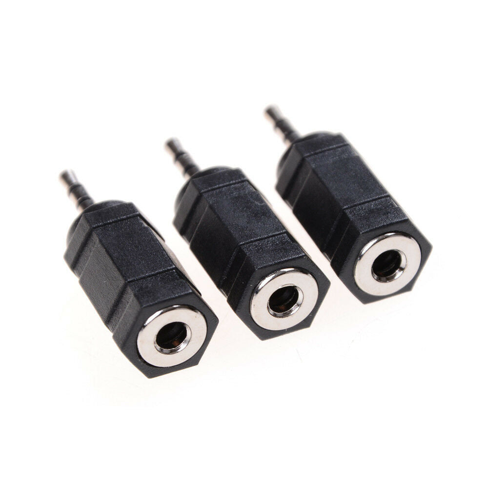 3pcs Black 2.5mm Male to 3.5mm Female Audio Stereo headphones  Adapter Plu.l8