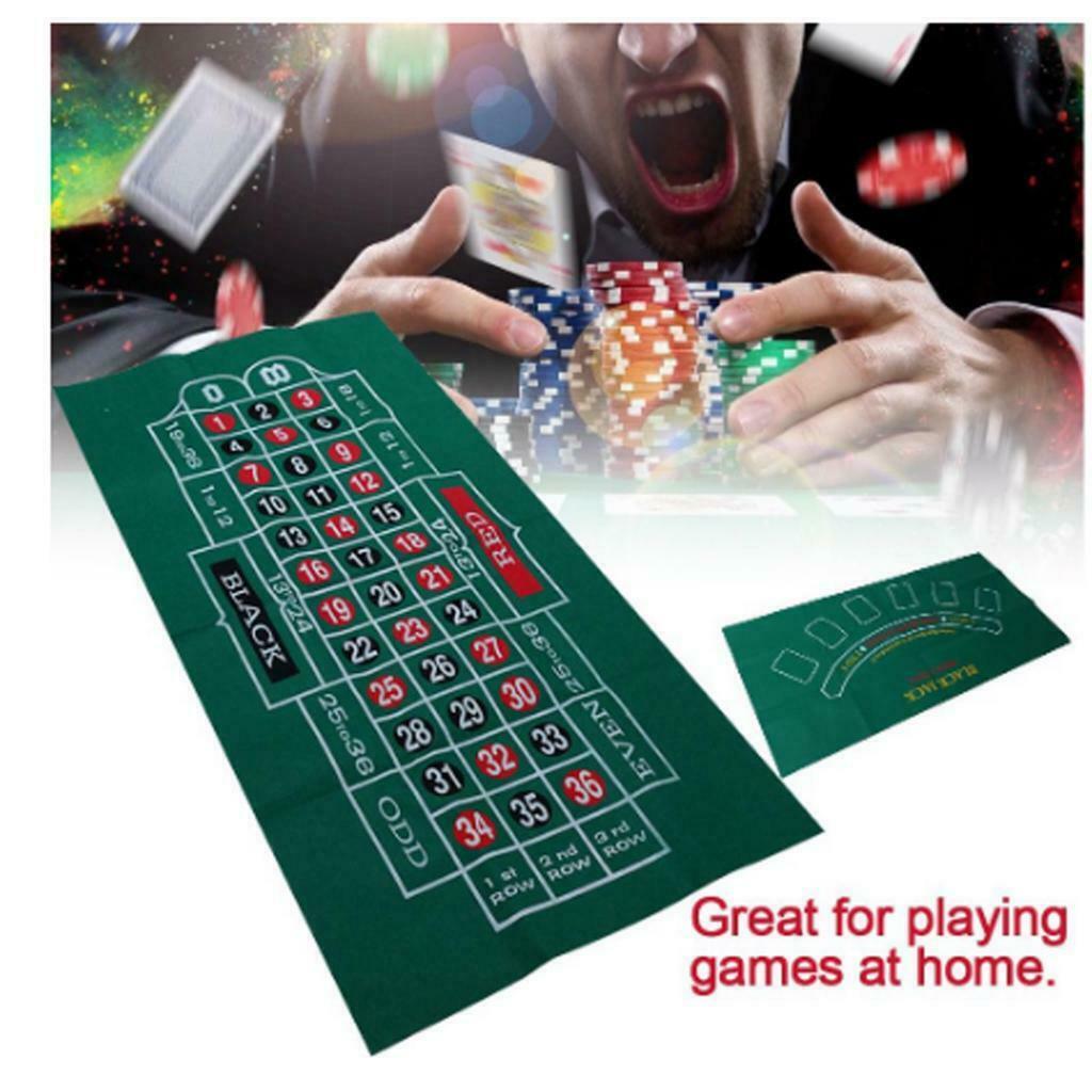 Double-sided Roulette Casino Poker Gaming Table Felt Tablecloth Layout Cover