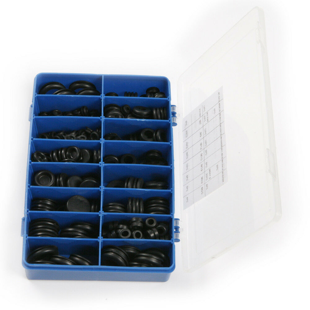 250pcs Rubber Grommet Assortment Set Electrical Firewall Wire Gasket Wiring Kit