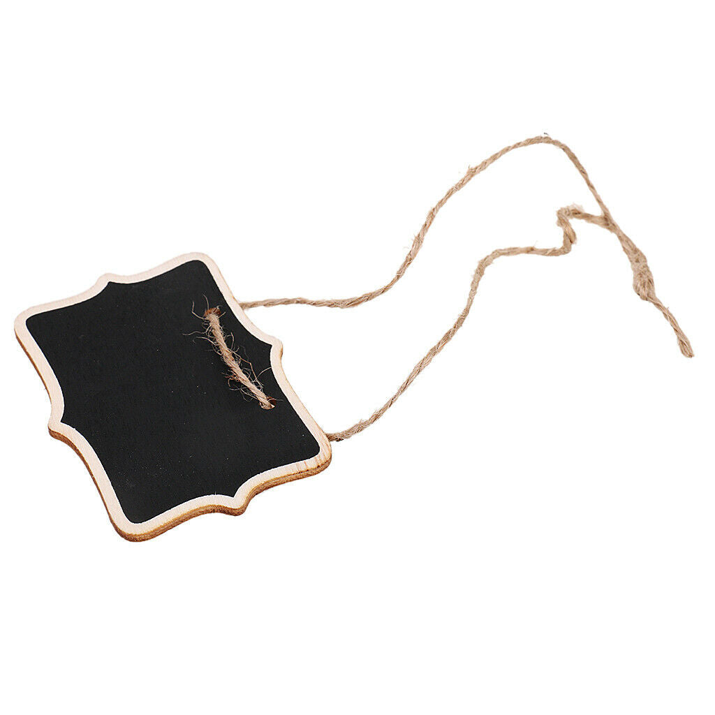 30 Pieces Wooden Plaque sign Hanging Tags Blackboard Chalkboard Memo Party Chalk