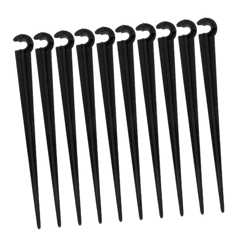 Hook fixed Stem Stake & Connector Fitting for 4/7mm Drip Irrigation Tubing Pipe