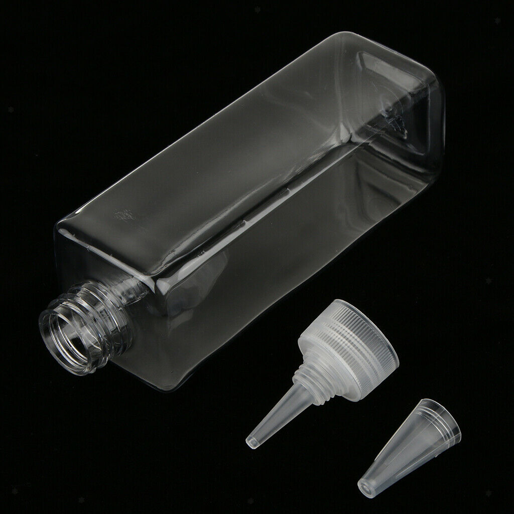 250ml Salon Empty Square Bottle Pigment Ink Liquid Storage Container Clear