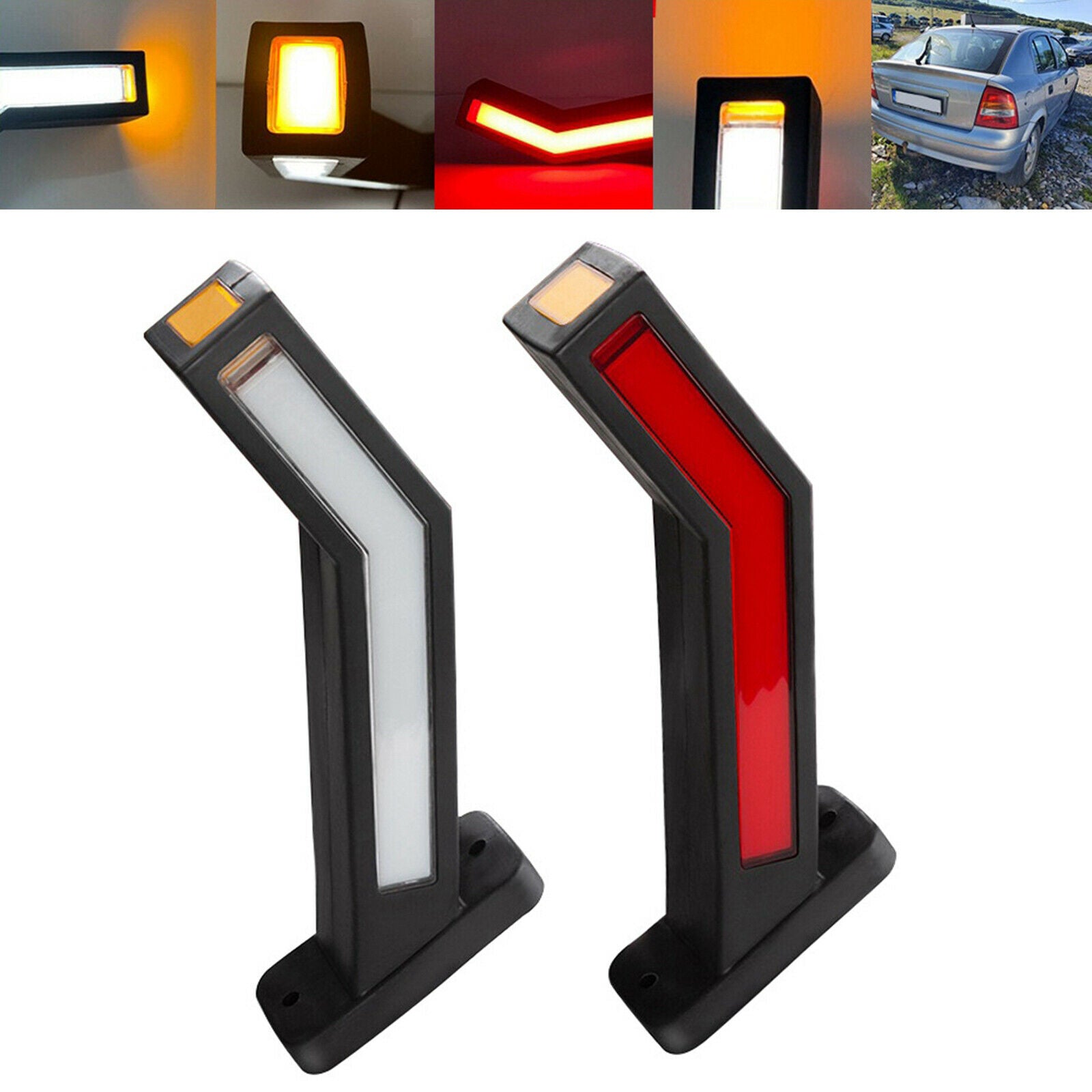 2Pcs LED Neon Stalk Side Marker Lights Lamp End Outline Lighting Waterproof