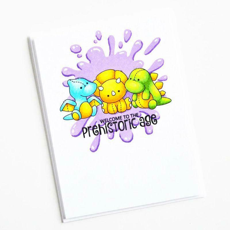 Cute Dinosaur Cutting Dies Clear Stamp for DIY Scrapbooking Paper Card Embossing