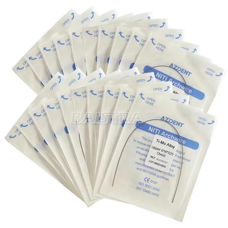 50X Orthodontic Dental TMA Beta Ti-Mo Alloy Rectangular Arch Wires 018*025 Upper