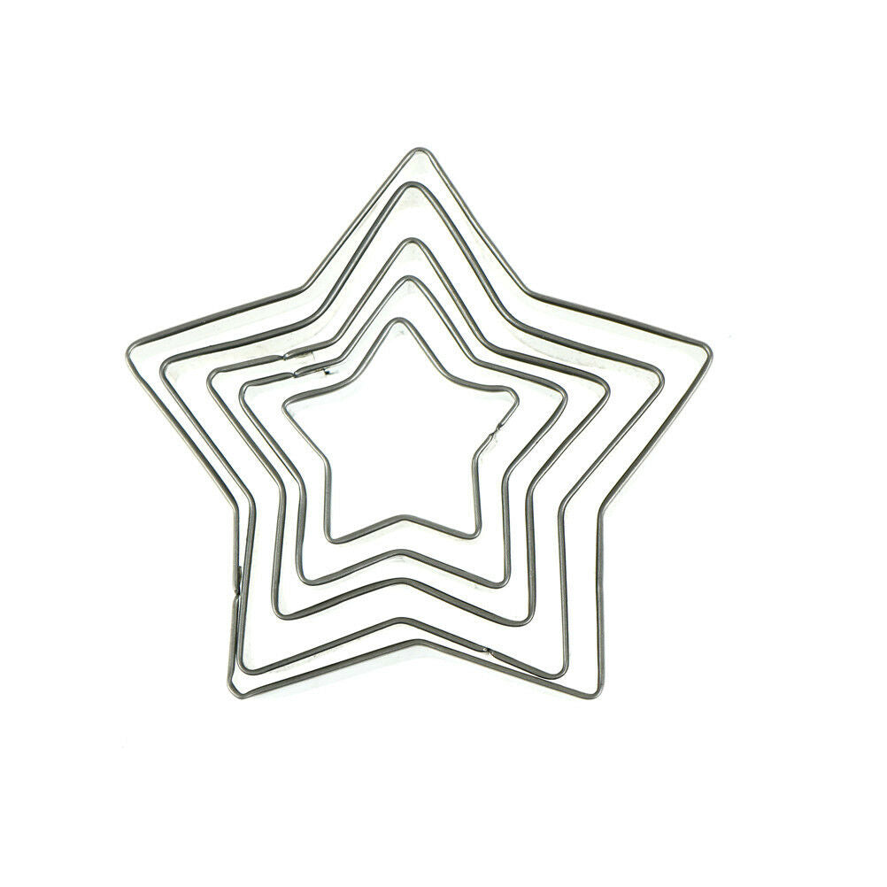 5pcs five-pointed star stainless steel cookie cutter cake biscuit diy moul.l8