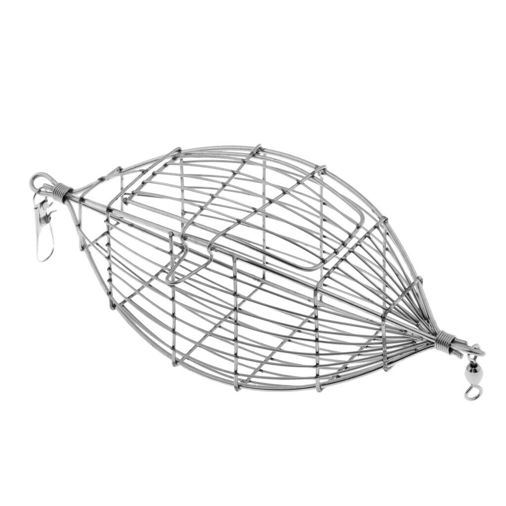 Stainless Steel In Line Wire Cage  Bait Fishing Feeder Carp Fishing Tackle M