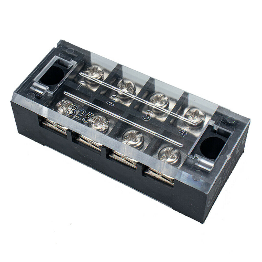 4 Positions Dual Row 600V Screw Terminal Strip Blocks Pre-Insulated Terminals