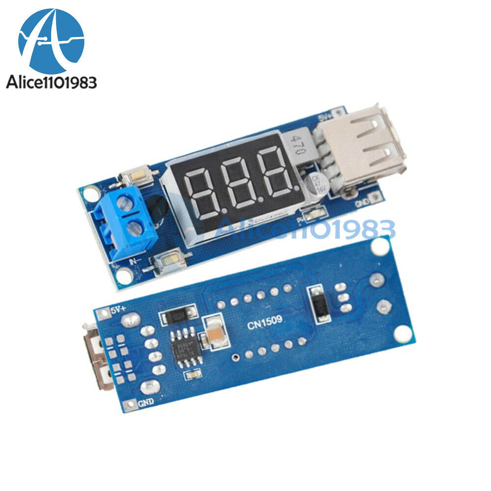 2PCS 2A USB Charger DC-DC 4.5-40V To 5V Step-down Converter Voltmeter Module