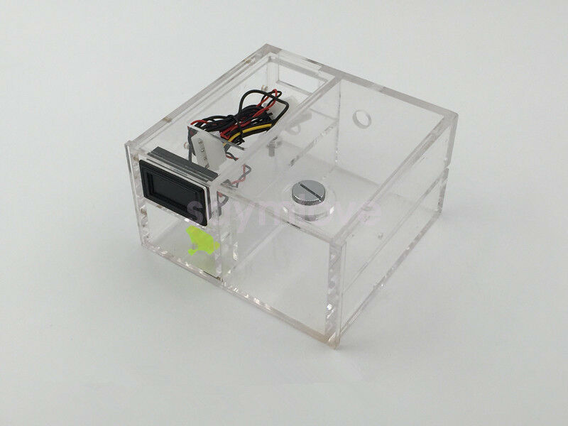 Dual CD Rom Bay Acrylic Water Tank Reservoir With Thermometer Flowmeter G1/4