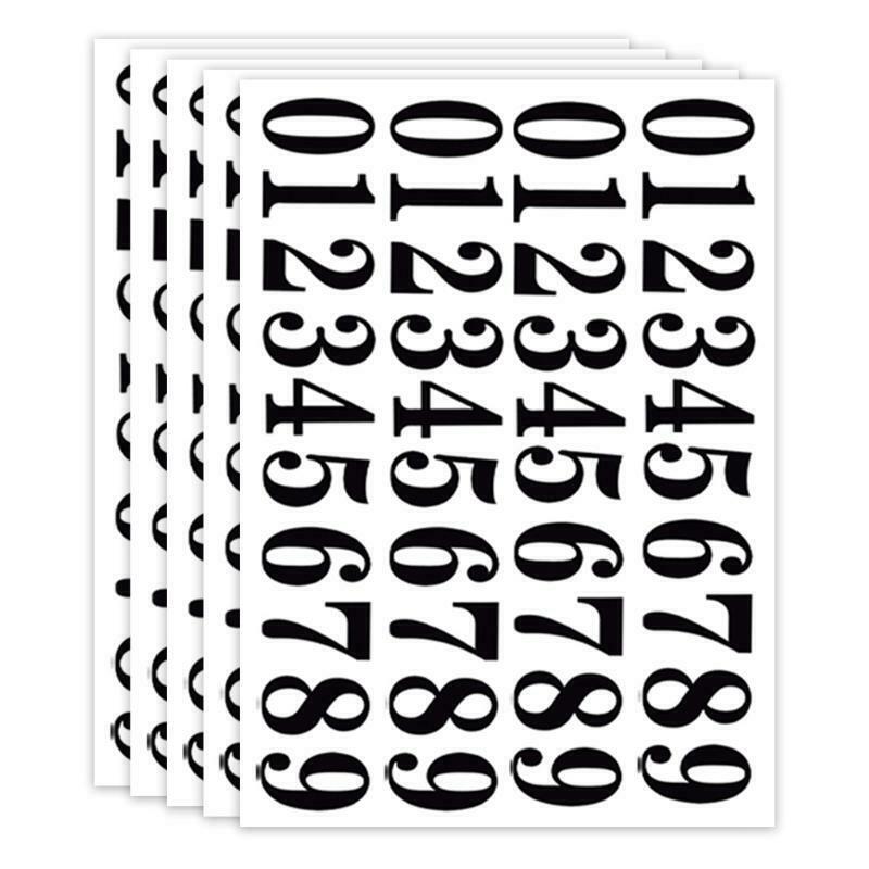 5 Sheets Self-Adhesive Vinyl Stickers Decals for Mailbox Signs Locker Number Car