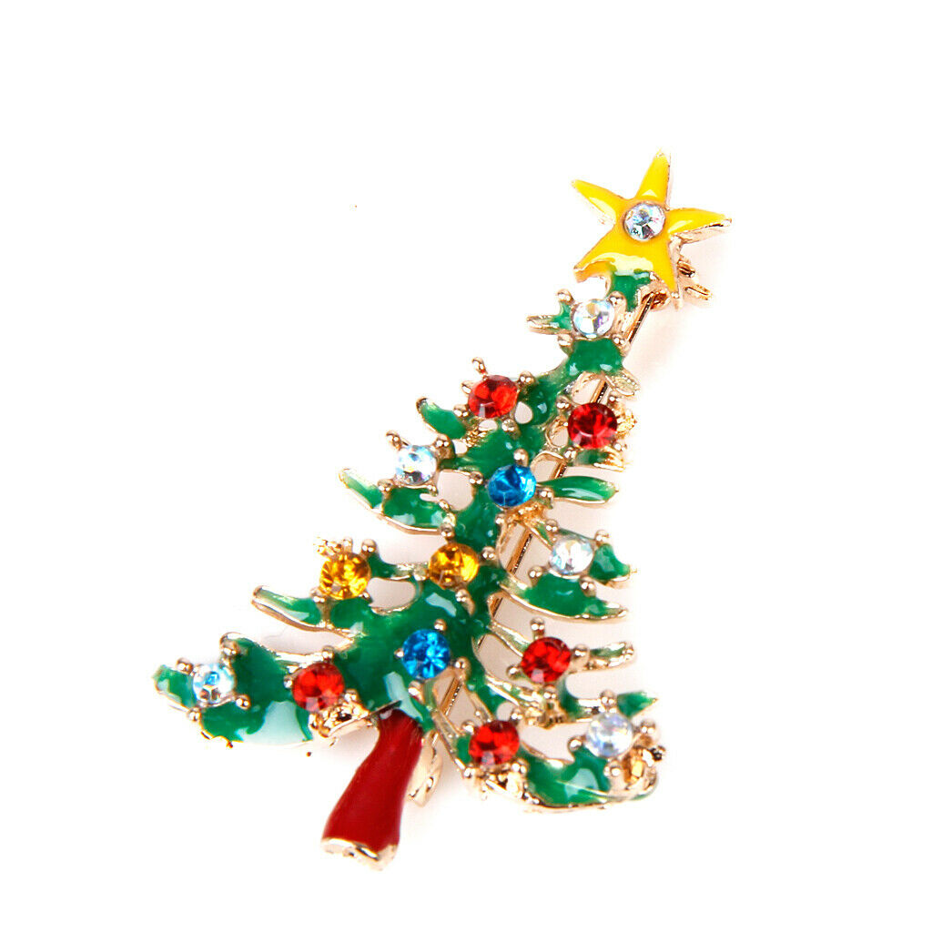 Sparkling Multicolored Crystal Rhinestone Tree Brooch Pin Jewelry Gift