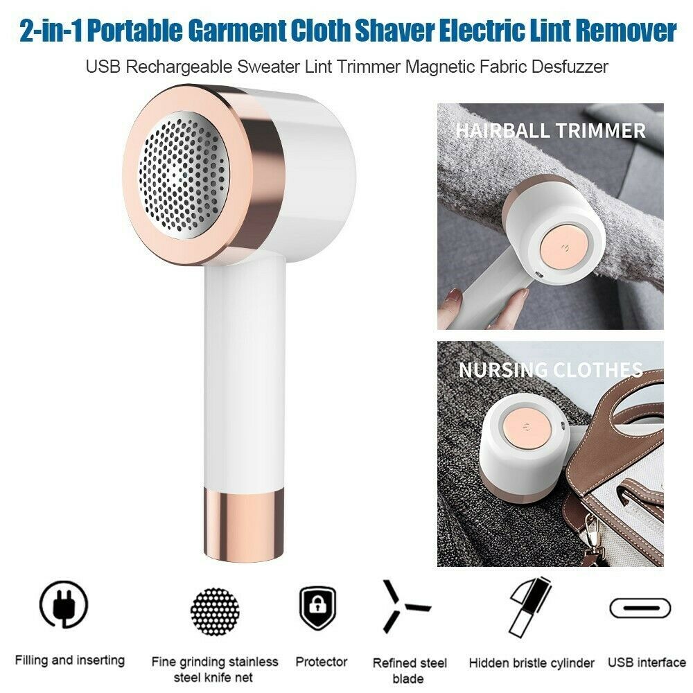 2 in 1 Garment Cloth Shaver Electric Lint Remover USB Sweater Lint Trimmer LIN