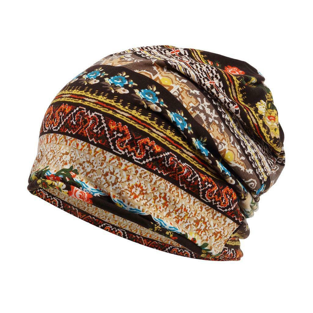 Baggy Slouchy Stretchy Beanie Chemo Hat Head Wrap Scarf Sleep Hat Coffee